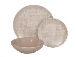 SET TAVOLA 18 PZ.FABRIC TORTORA