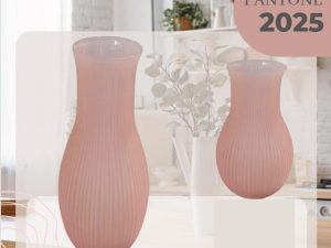 VASO DOHA H 23 D.14 ROSA CIPRIA SATINATO